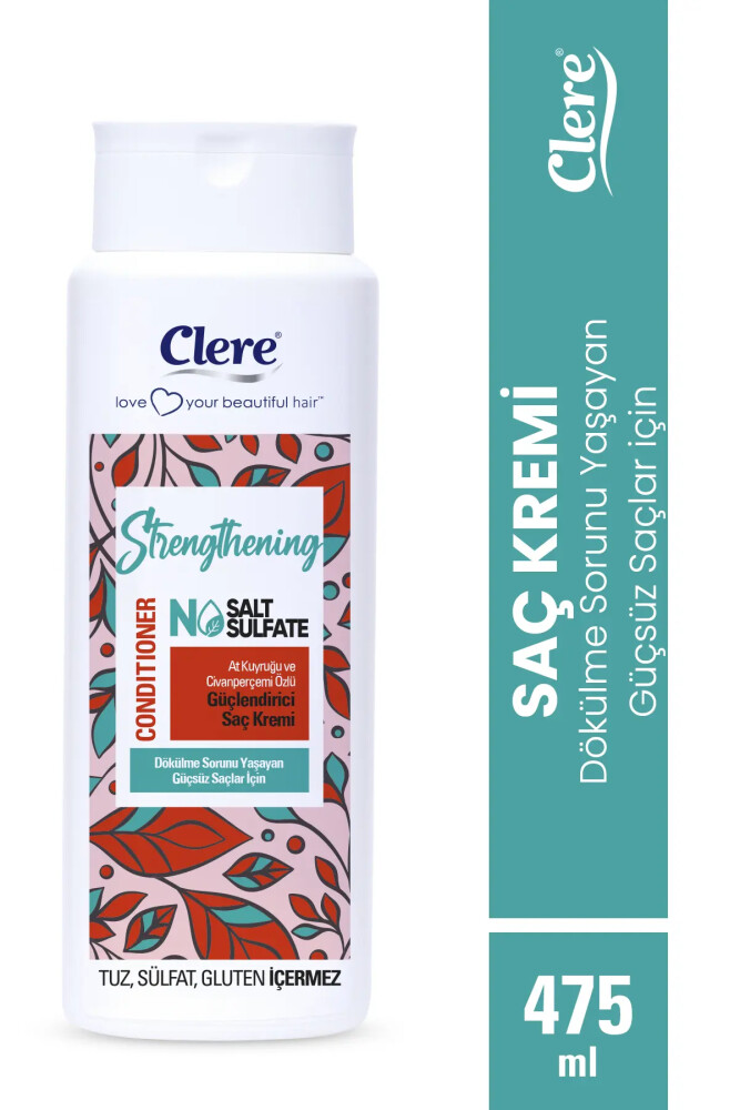 Clere Strengthening At Kuyruğu ve Civanperçemi Özlü Dökülme Karşıtı Güçlendirici Saç Kremi - Clere