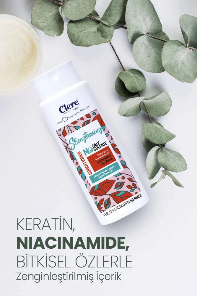 Clere Strengthening At Kuyruğu ve Civanperçemi Özlü Dökülme Karşıtı Güçlendirici Saç Kremi - 4