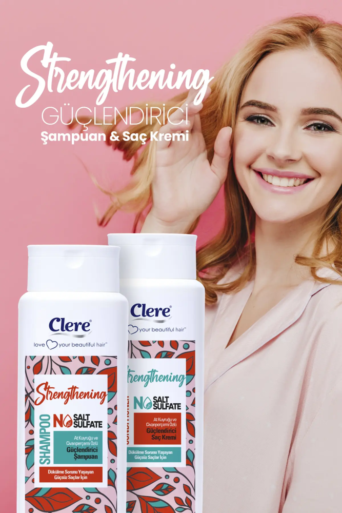 Clere Strengthening At Kuyruğu ve Civanperçemi Özlü Dökülme Karşıtı Güçlendirici Şampuan - 7