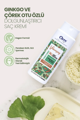 Clere Volumizing Ginkgo ve Çörek Otu Özlü Dolgunlaştırıcı Saç Kremi - 6