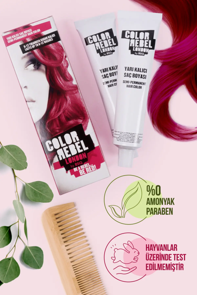 Color Rebel Parabensiz & Amonyaksız Kırmızı Geçici Saç Boyası - 4