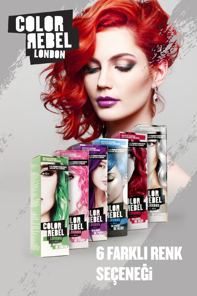 Color Rebel Parabensiz & Amonyaksız Kırmızı Geçici Saç Boyası - 7