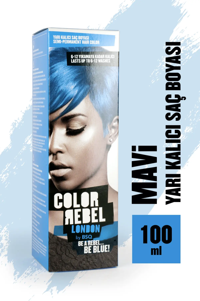Color Rebel Parabensiz & Amonyaksız Mavi Geçici Saç Boyası - 1