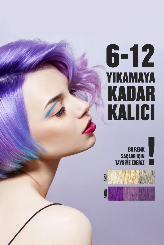 Color Rebel Parabensiz & Amonyaksız Mor Geçici Saç Boyası - 5