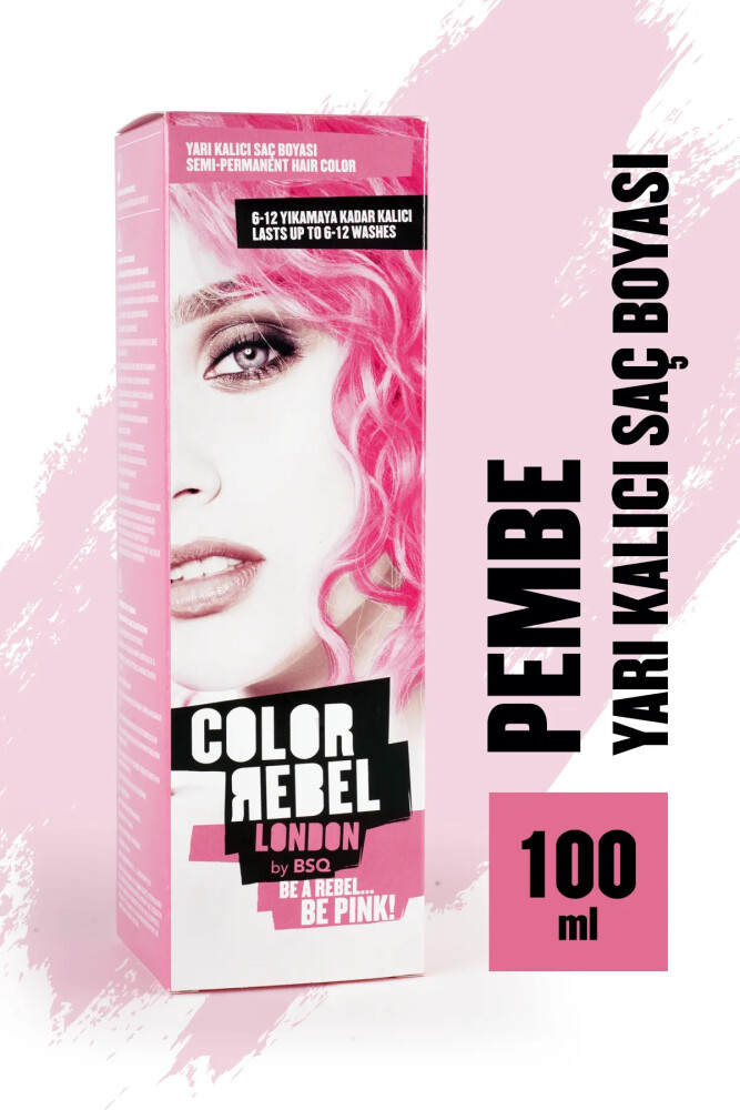 Color Rebel Parabensiz & Amonyaksız Pembe Geçici Saç Boyası - Color Rebel London