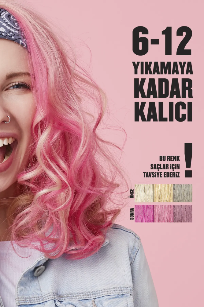 Color Rebel Parabensiz & Amonyaksız Pembe Geçici Saç Boyası - 5