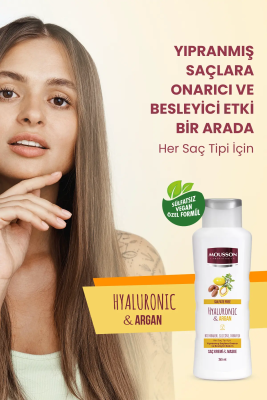 Hyalüronik Asit & Argan İçeren Onarıcı ve Besleyici Sülfatsız Saç Bakım Krem ve Maskesi - 5