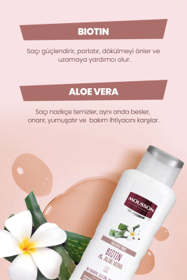 Mousson Biotin ve Aloe Vera İçeren Dökülme Karşıtı ve Uzamaya Yardımcı Sülfatsız Saç Bakım Krem ve Maskesi - 4