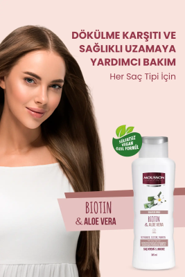 Mousson Biotin ve Aloe Vera İçeren Dökülme Karşıtı ve Uzamaya Yardımcı Sülfatsız Saç Bakım Krem ve Maskesi - 5