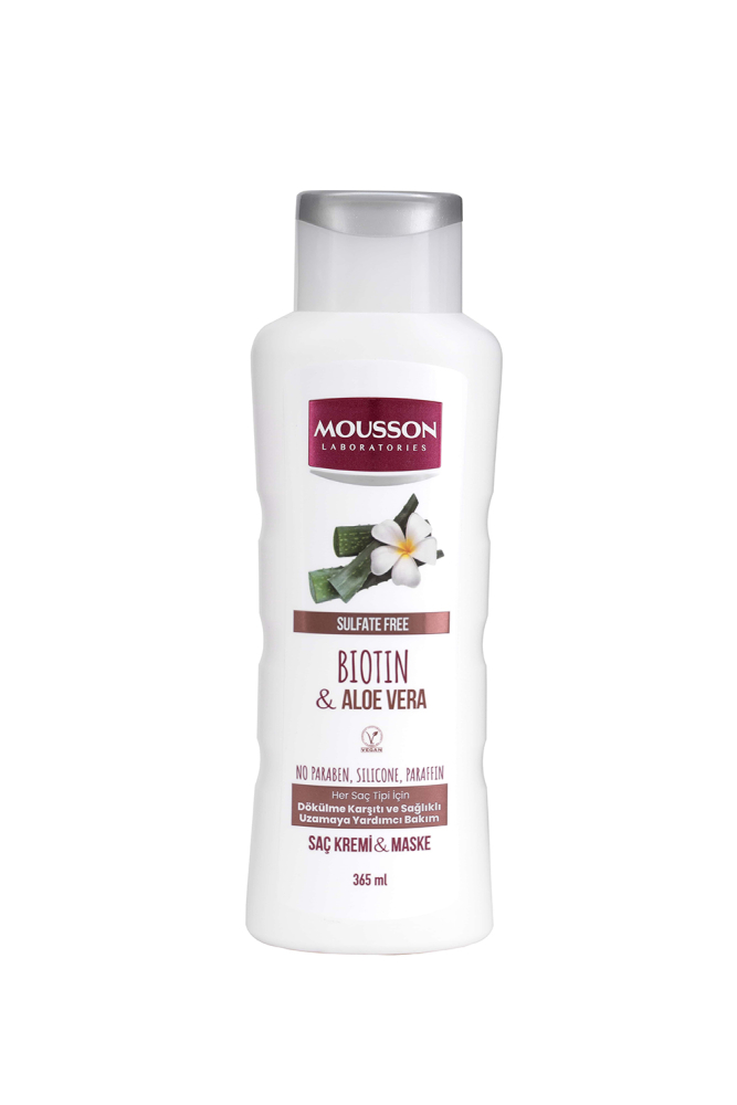 Mousson Biotin ve Aloe Vera İçeren Dökülme Karşıtı ve Uzamaya Yardımcı Sülfatsız Saç Bakım Krem ve Maskesi - 3