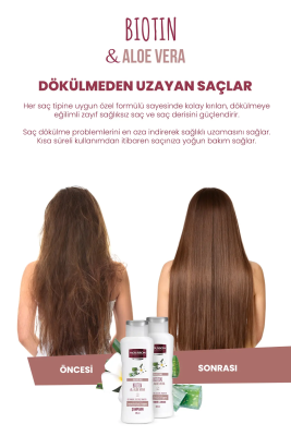 Mousson Biotin ve Aloe Vera İçeren Dökülme Karşıtı ve Uzamaya Yardımcı Sülfatsız Saç Bakım Şampuanı - 6