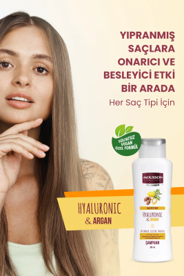 Mousson Hyalüronik Asit ve Argan İçeren Onarıcı ve Besleyici Sülfatsız Saç Bakım Şampuanı - 5