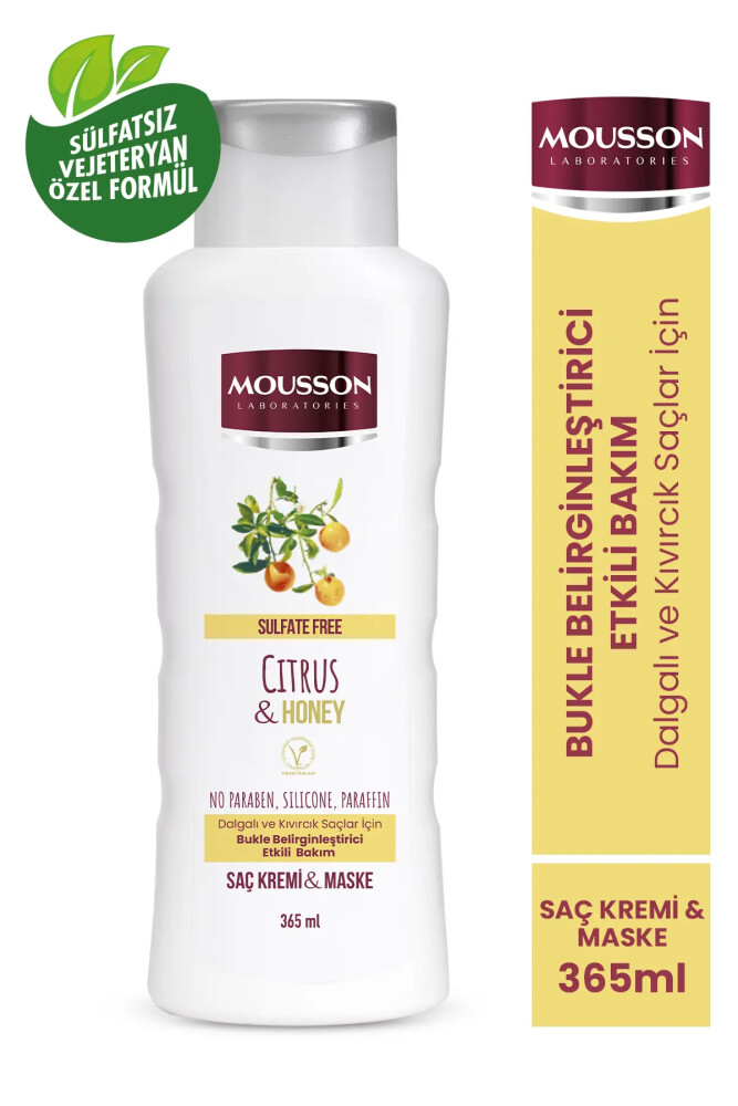 Mousson Turunçgil ve Bal İçeren Bukle Belirginleştirici Etkili Sülfatsız Saç Bakım Krem ve Maskesi - Mousson Laboratories