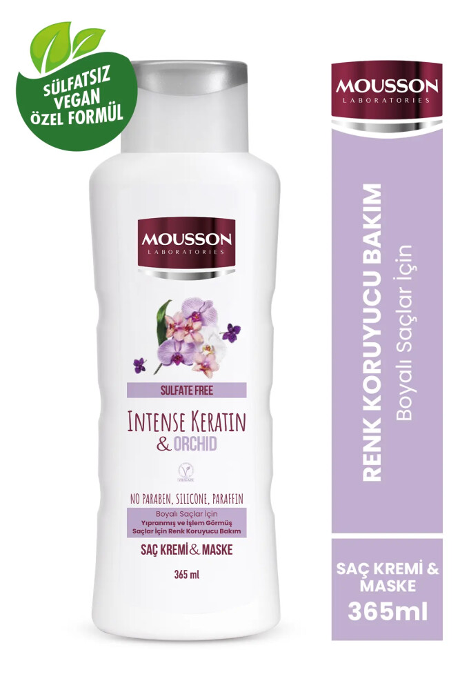 Mousson Yoğun Keratin & Orkide içeren Renk Koruyucu ve Yıpranmayı Onaran Sülfatsız Saç Bakım Krem ve Maskesi - Mousson Laboratories