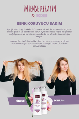 Mousson Yoğun Keratin & Orkide İçeren Renk Koruyucu ve Yıpranmayı Onaran Sülfatsız Saç Bakım Şampuanı - 6