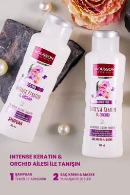 Mousson Yoğun Keratin & Orkide İçeren Renk Koruyucu ve Yıpranmayı Onaran Sülfatsız Saç Bakım Şampuanı - 7